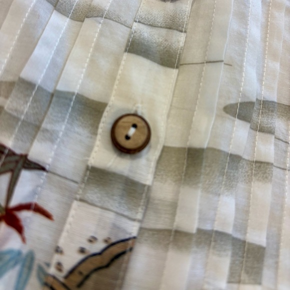 Citron Santa Monica Silk Cotton Tunic Top Blouse Asian Landscape Print Size S - Picture 9 of 9